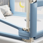 clôture lit enfant bleu clair motifs animaux clips magnétiques gris clair lune étoile moderne