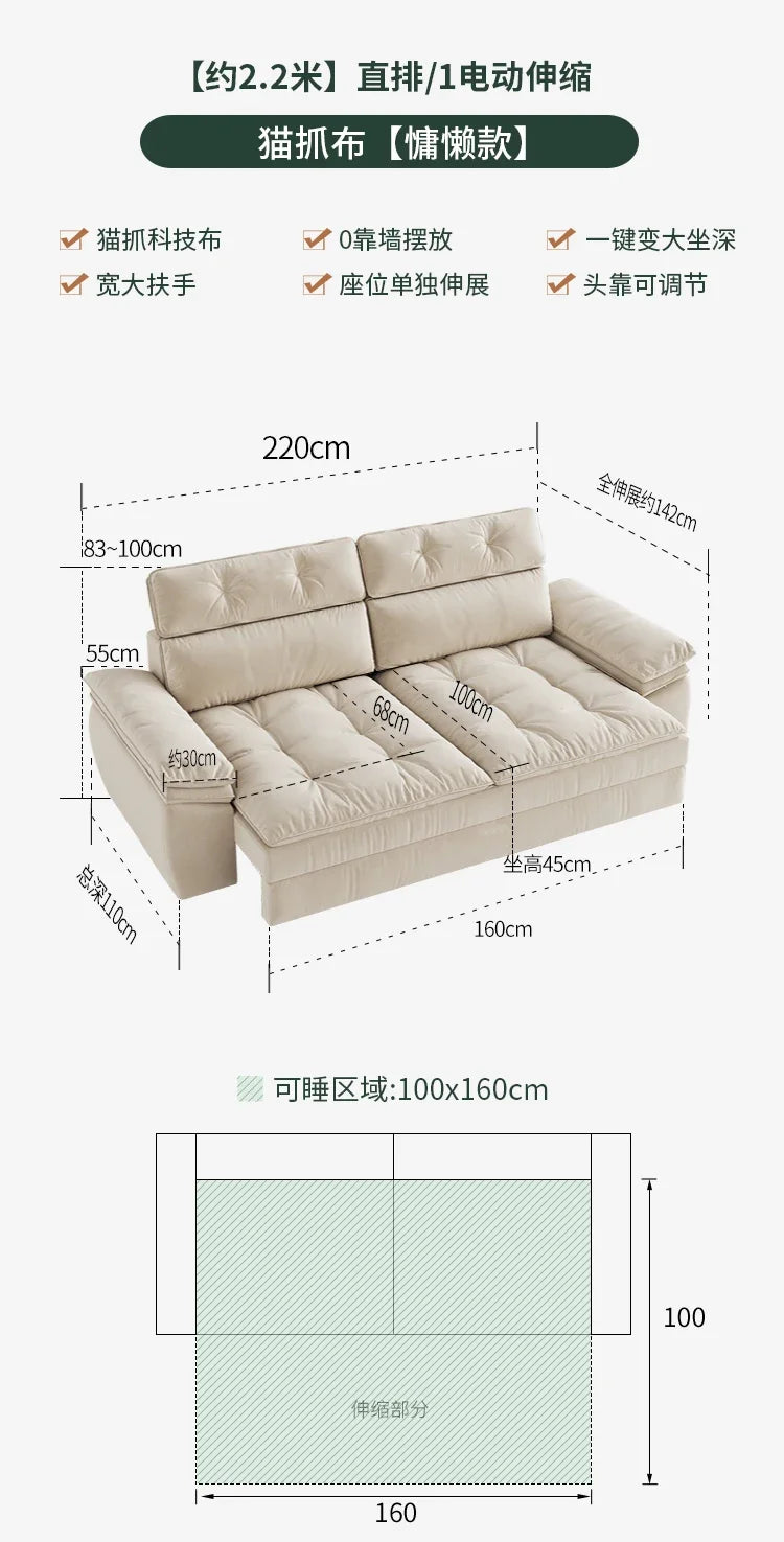 canapé moderne tissus composites beige motif palmiers fixations coussins dimension 280cm