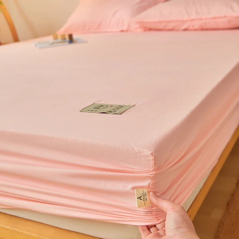 drap housse lit coton blanc uni élastique matelas moderne doux