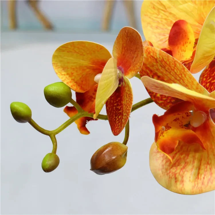 bouquet fleurs artificielles orchidées modernes orange rose blanc intérieur décoration maison anniversaire mariage