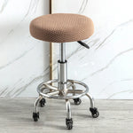 housse coussin tabouret rond velours beige moderne fixation protection siège fauteuil salon