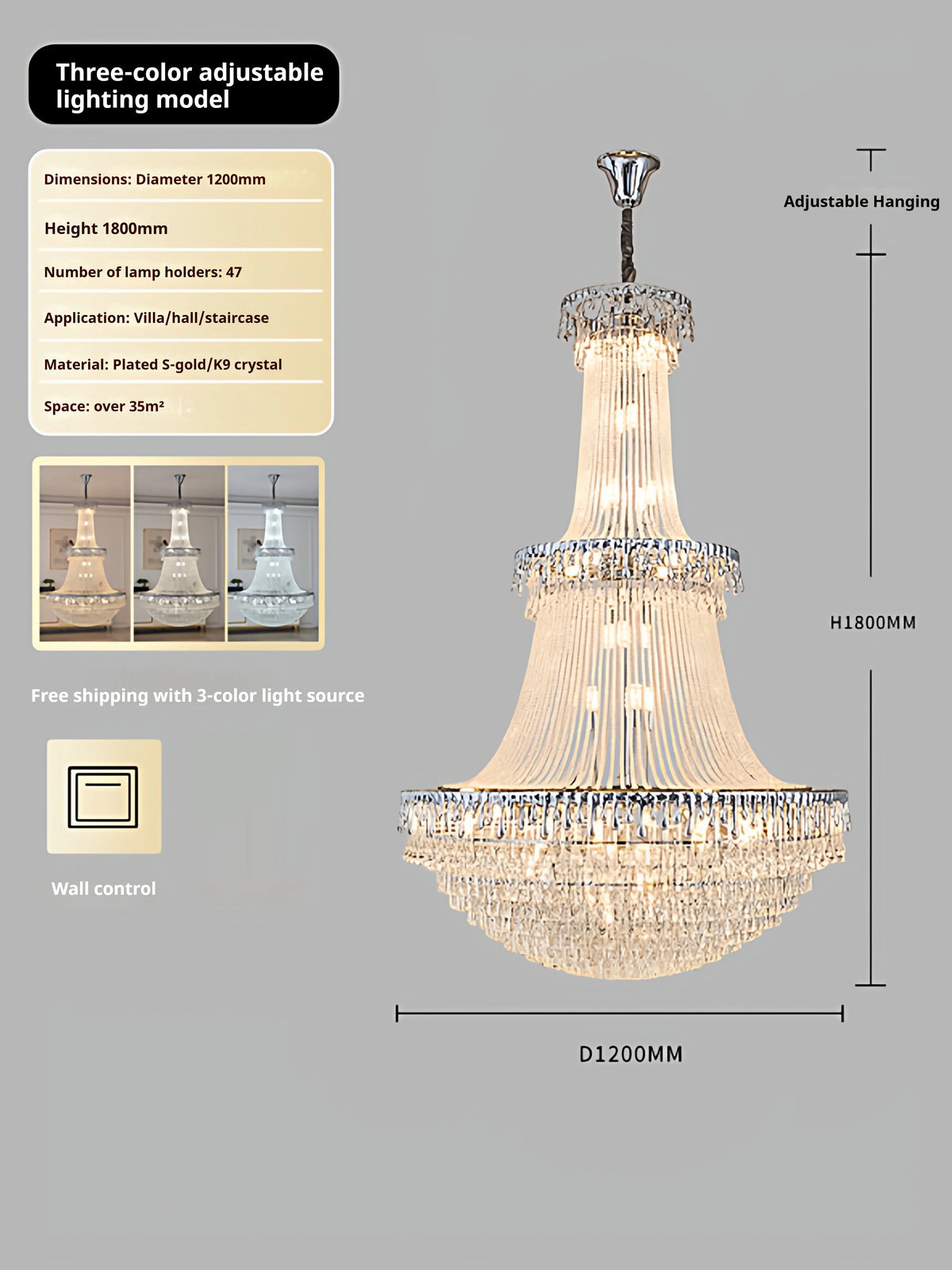 lustre cristal transparent argenté géométriques classique facile chambre salon
