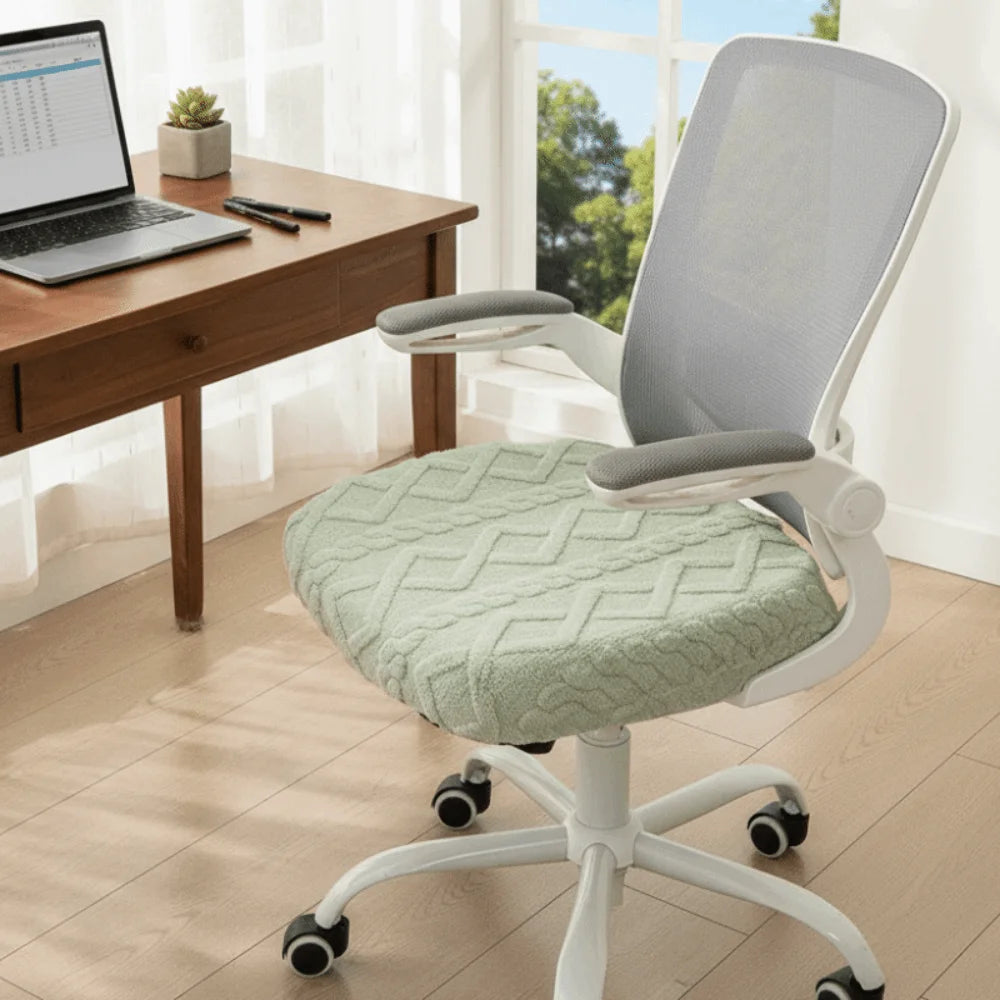 coussin chaise moderne zigzag bleu clair gris vert pastel polyester antidérapant extensible