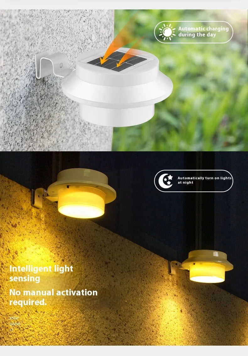 lumière solaire led noire moderne extérieure autocharge clips panneau solaire éclairage porche allée clôture