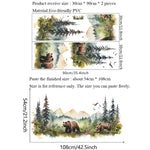 sticker mural ours forestier paysage aquarelle decoration maison chambre enfants moderne