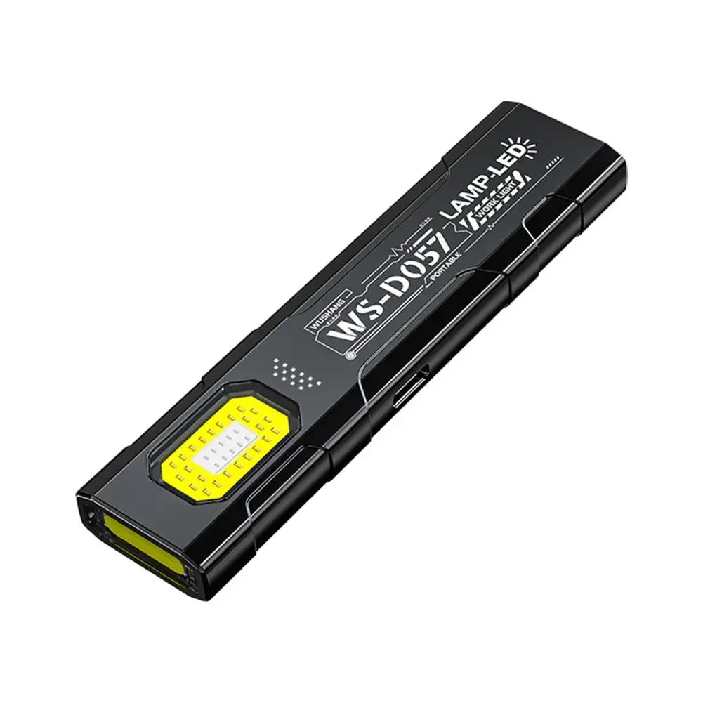 lampe poche led rechargeable noire jaune clip aimant camping travailurgence