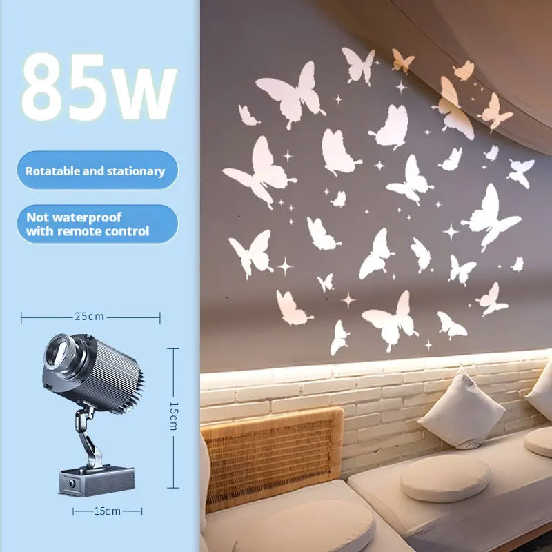 projecteur ambiance papillons blanc rose violet moderne led télécommande