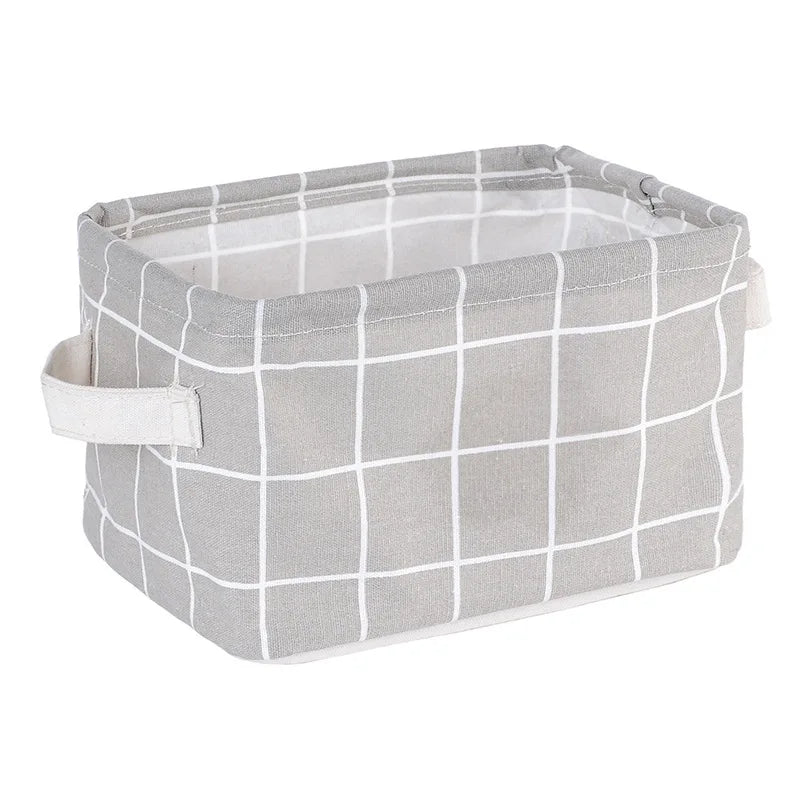boîtes rangement pliables tissu lin respectueux environnement moderne minimaliste motifs géométriques animaux étiquettes poignées