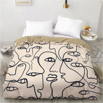 Housse de couette 3D imprimée zip couleur bourgogne pour chambre