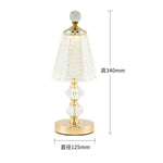 lampe table led or transparent cristal moderne rechargeable sans fil abat jour geometrique