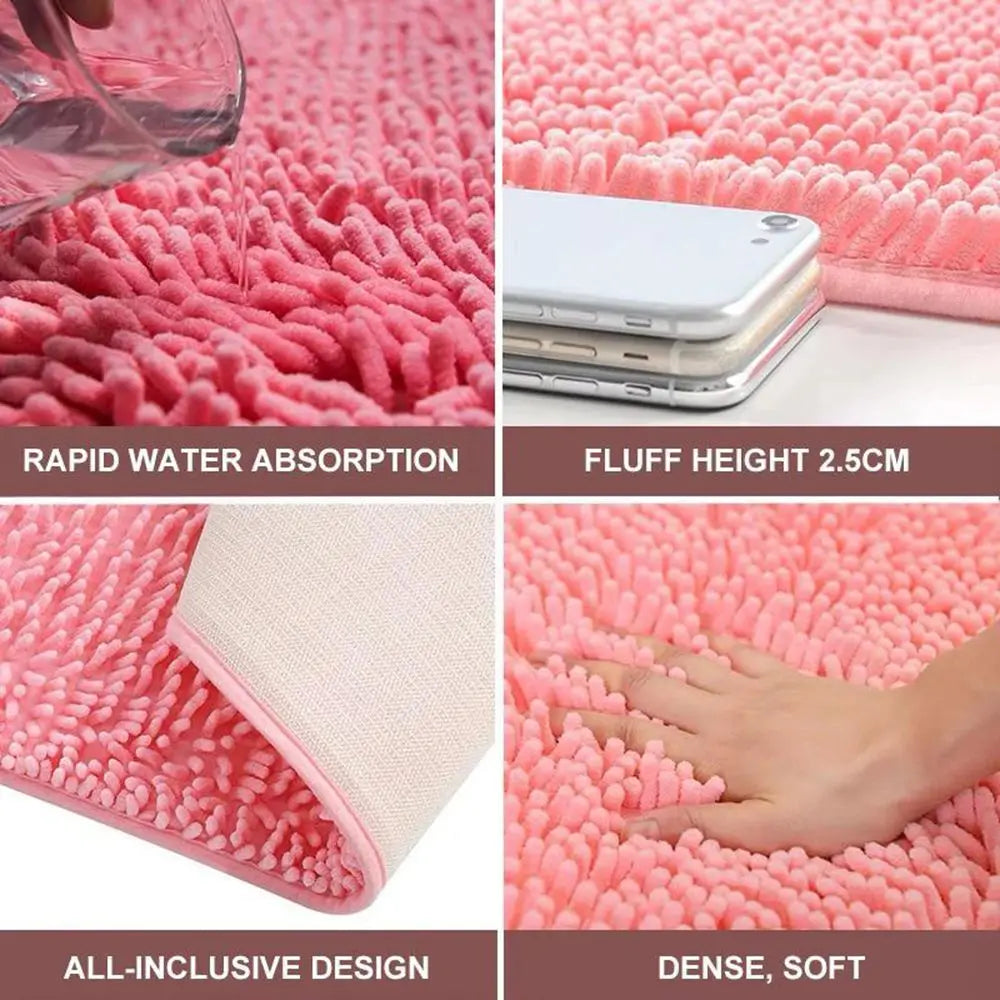 tapis bain demi circulaire chenille douce animaux compagnie salle bain moderne