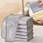 chiffon nettoyage microfibre lingette gris maille fine éponge intégrée respectueux environnement utilitaire