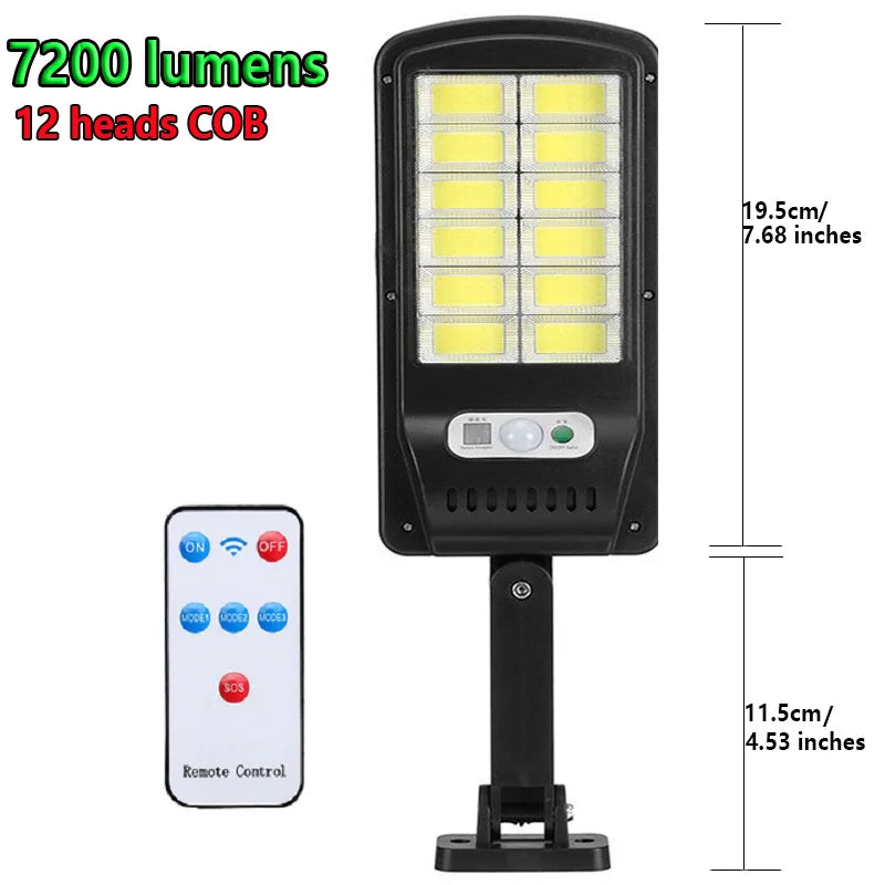 lampe solaire extérieure imperméable led noire moderne autoéclairante télécommande 72000lm
