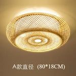 lampe tissage rotin moderne rustique bois naturel diamètre 40cm 50cm 60cm 80cm downlight