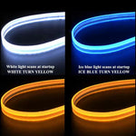 bande lumineuse led bleu clair blanc jaune moderne adhésif fluo fonctionnelle câble opacité