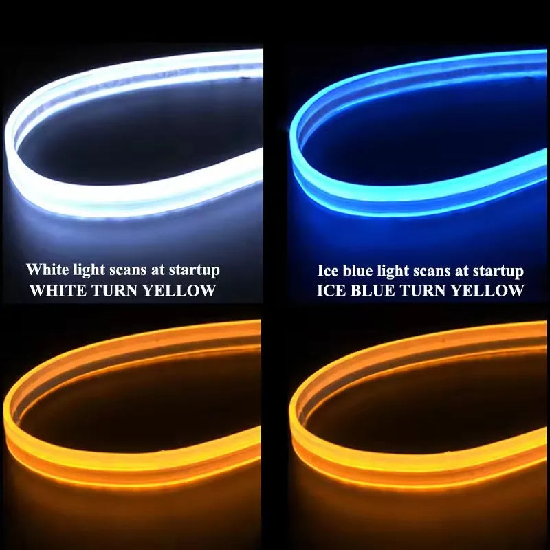 bande lumineuse led bleu clair blanc jaune moderne adhésif fluo fonctionnelle câble opacité