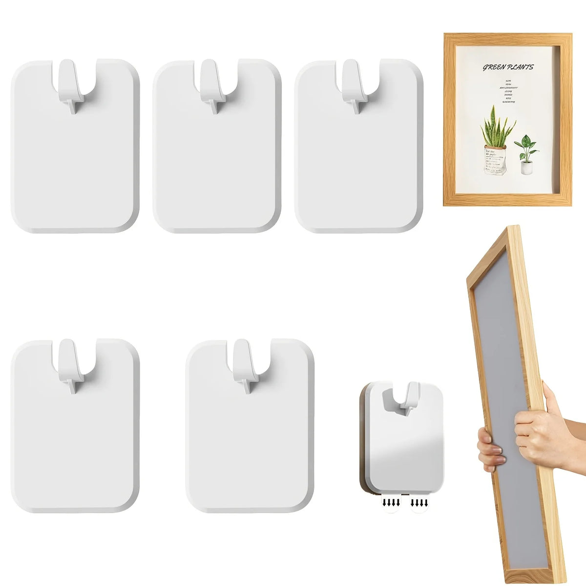 supports murals adhésifs blancs modernes cadres photo minimalistes pack quatre