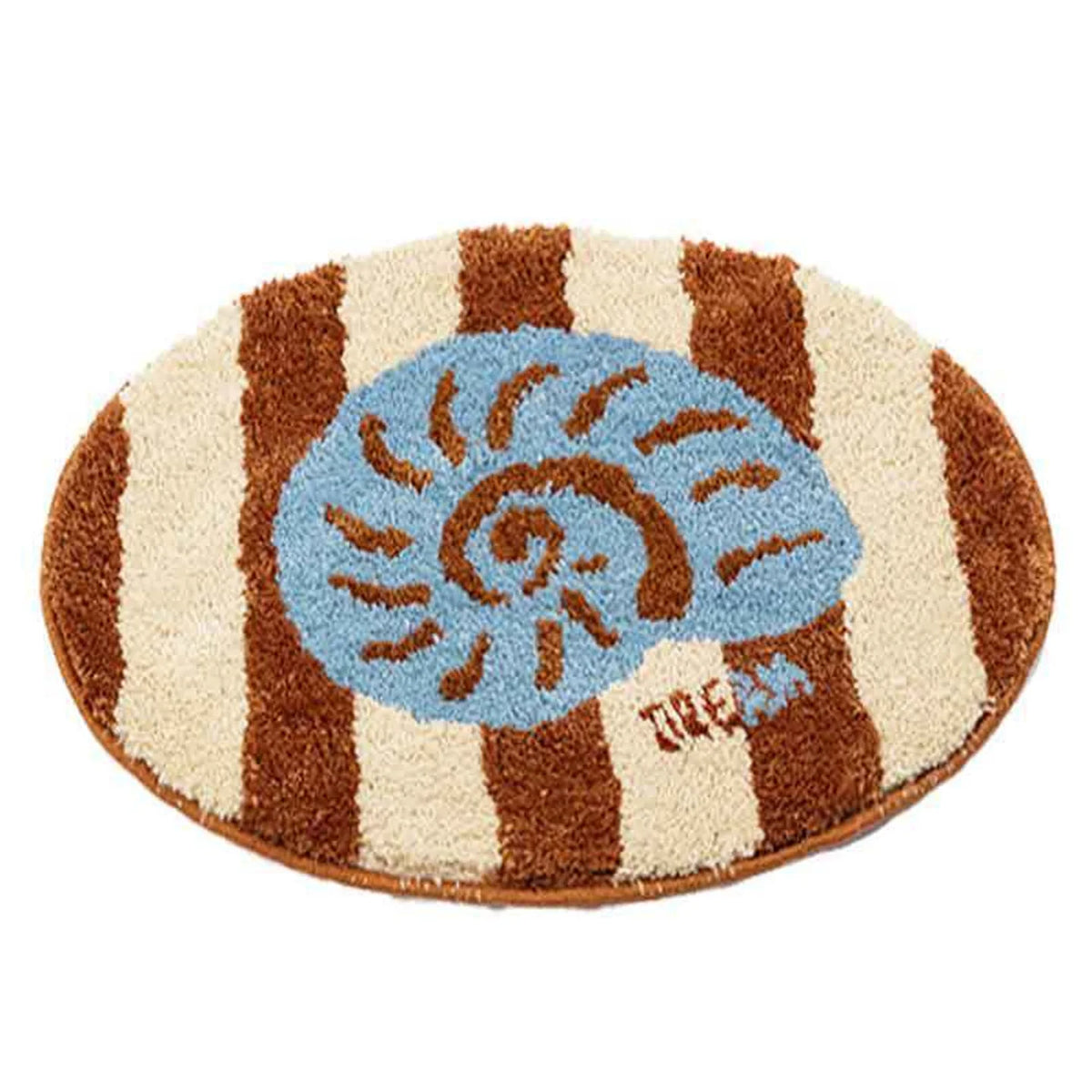 tapis marron clair chien dooog rayures horizontales polyester antidérapant intérieur extérieur