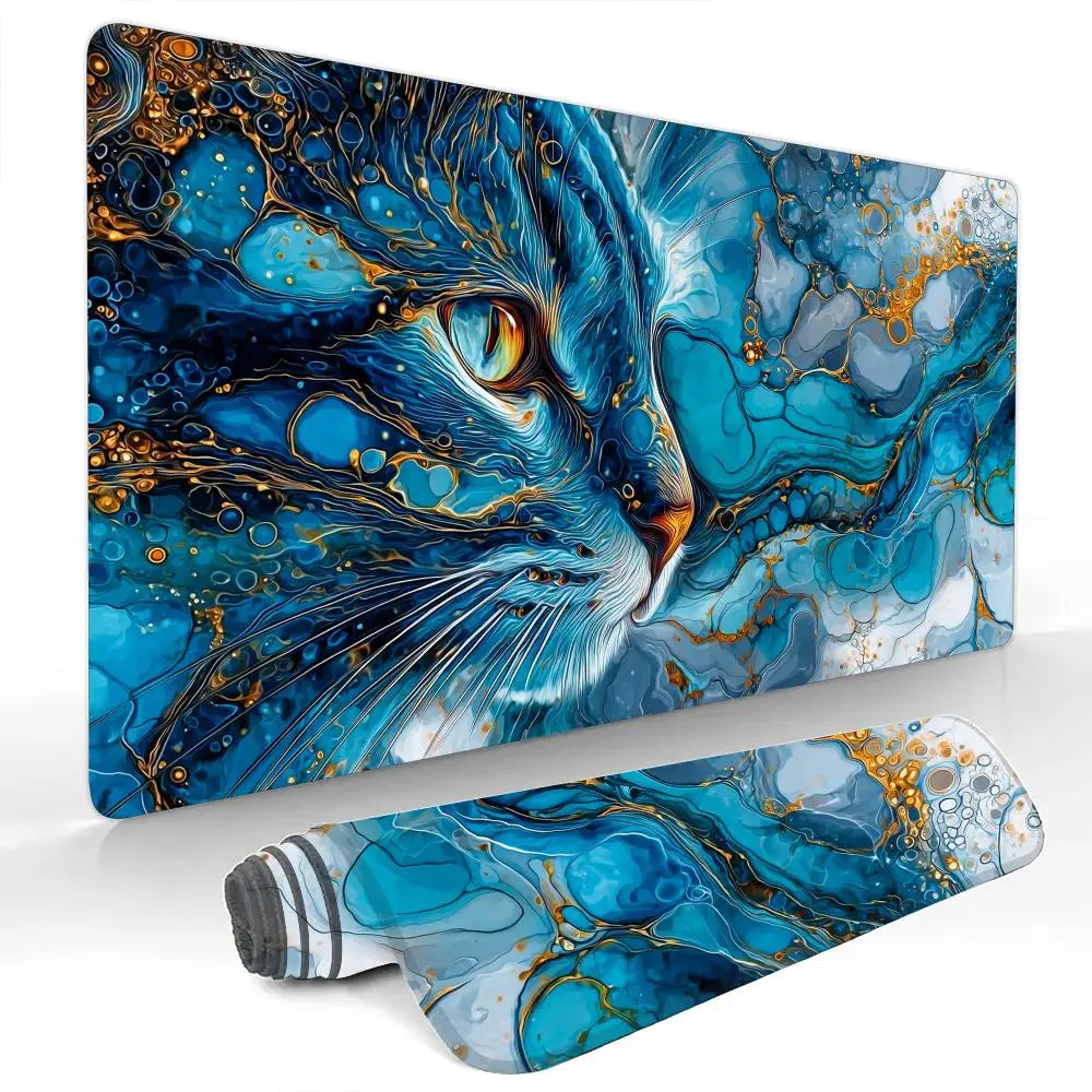 tapis souris caoutchouc antidérapant bleu marbré moderne 30cm 60cm 30cm 80cm 40cm 90cm