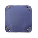 porte bijoux pliable simili cuir moderne bleu rose violet noir blanc minimaliste dorés 15x15cm