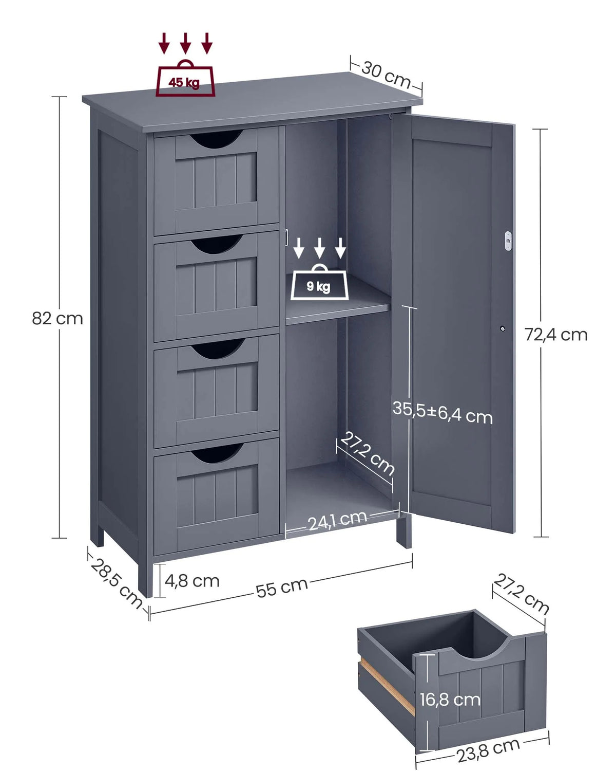 Meuble salle de bain design moderne gris foncé