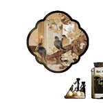 miroir mural vintage fleurs oiseaux artisanal noir blanc chambre salon