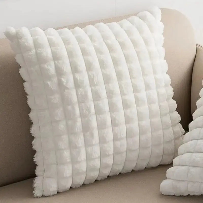 taie oreiller polyester animal compagnie lapin blanc noir marron texture relief moderne fixations