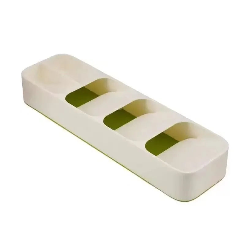 organisateur couverts gris moderne rangement vaisselle fourchettes cuillères couteaux respectueux environnement plat lisse
