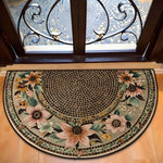 tapis d'entrée multicolore mosaïque antidérapant vintage résistant saleté facile entretenir