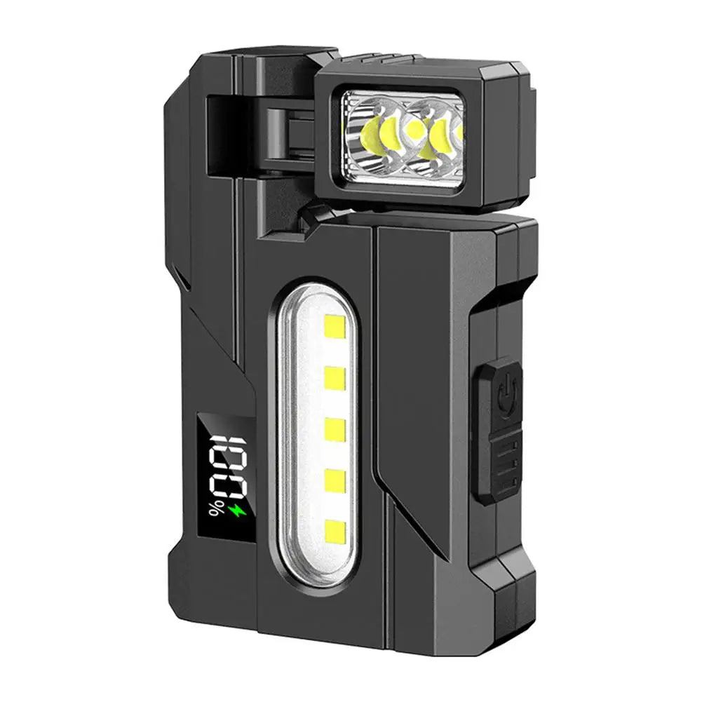 lampe travail rechargeable usb 1200 lumens zoomable clip magnétique gris moderne