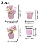 plantes artificielles bonsaï vert rose clair feuilles pointues fleurs simples moderne minimaliste pots carrés