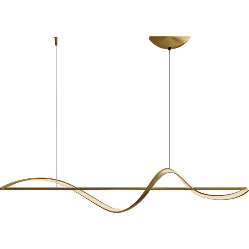 suspension lumineuse or ondulé contemporain câbles suspendus 120cm 140cm 160cm led dimmable