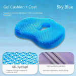 coussin soutien bleu réseau hexagonal contemporain gel respirant antidérapants adultes rond