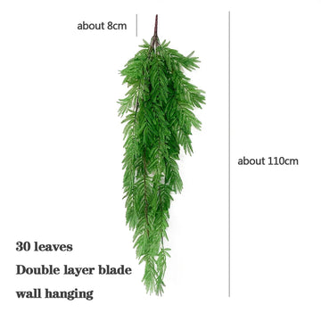 plante artificielle vigne suspendue feuilles vertes décor extérieur mur restaurant jardin moderne naturel