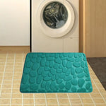 tapis sol microfibre texture galets moderne bleu clair marron foncé bleu marine gris clair