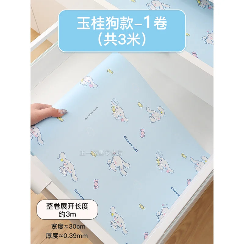 Papier protection meuble adhésif motif chats coeurs HELLO KITTY rose clair 300x30cm