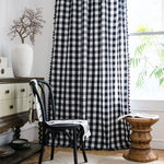 rideau noir blanc carreaux géométriques opacité classique décoration intérieure maison hospitalité polyester