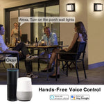 lampe murale led ip65 étanche controle vocal google alexa contemporaine noire 16cm