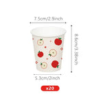 assiettes jetables rouge motif pomme moderne gobelets papier occasion fête anniversaire enfants parents