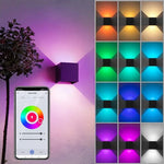 lampe murale led moderne noire blanche ip65 angle réglable rgbcct alexa google