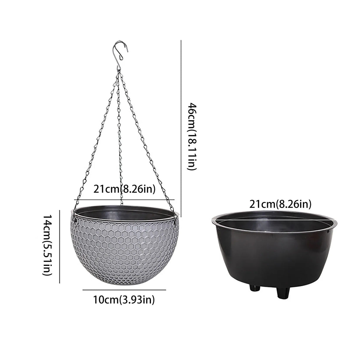 Pot suspendu moderne texture nid d'abeille blanc orange noir