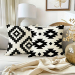 taies d'oreiller géométriques moderne 100% polyester noir blanc marron gris lit opaques moderne