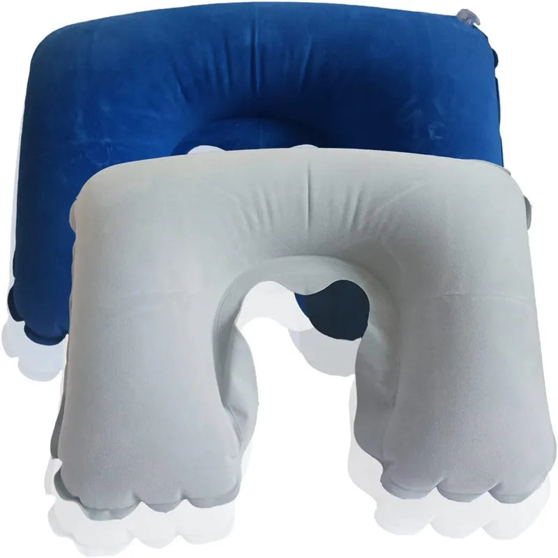 coussin gonflable velours bleu marine gris confortable forme voyage catégories aéroport