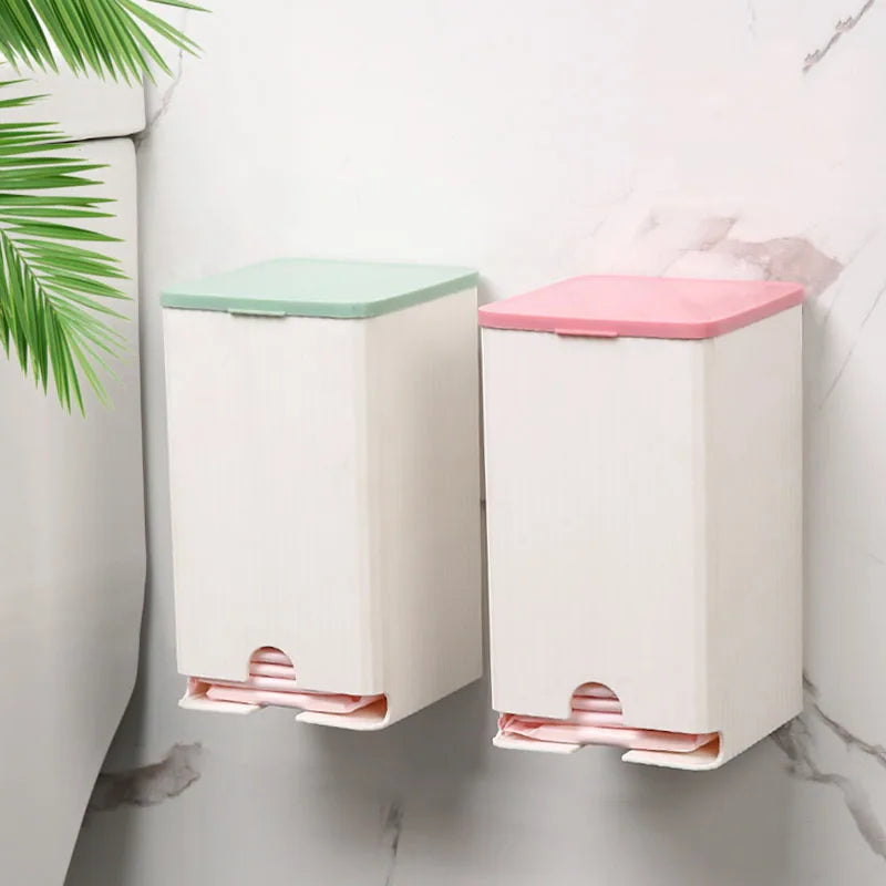 Boîte de rangement murale salle de bain rabattable en rose