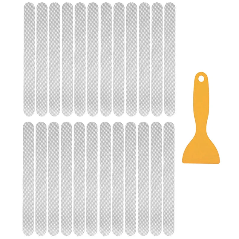 tapis antidérapant moderne adhésif rayures horizontales salle bain gris blanc respectueux environnement sécurité douche