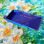 plateau broderie diamant moderne bleu violet rose jaune vert multicolore texture lisse geometrique pratique