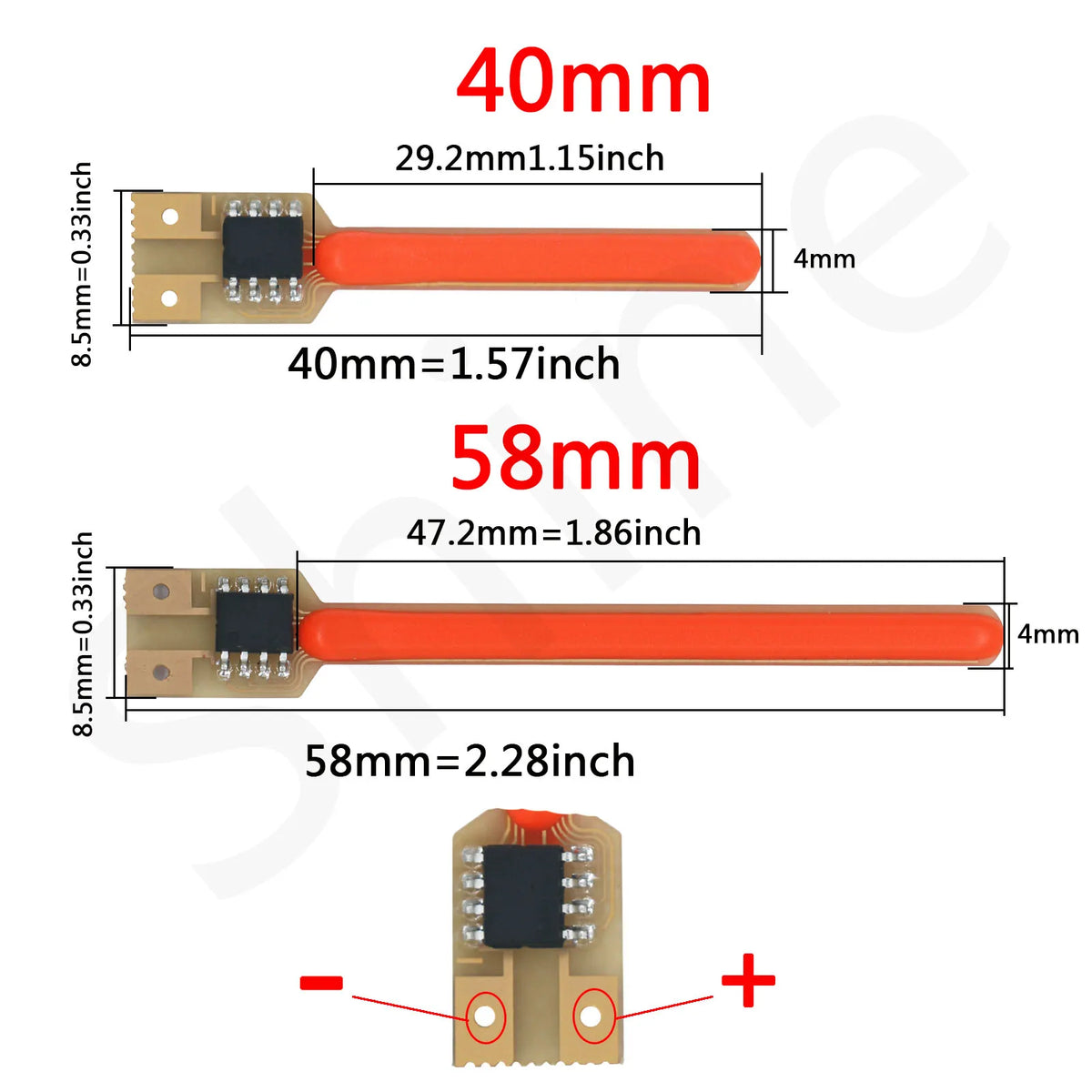 strip led orange jaune green pink decoration 40mm 58mm connecteurs leds