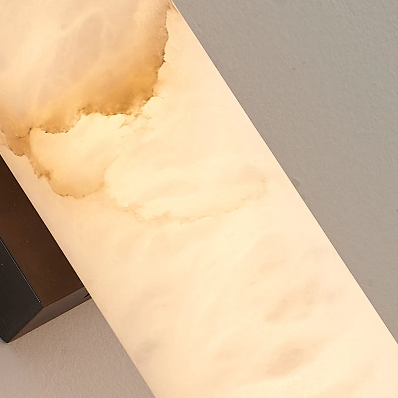 lampe murale moderne marbre artificiel beige noir fixée mur flux lumineux led 249 2000