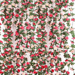 guirlande fleurs artificielles rose blanche verte mariage décoration intérieure romantique garden DIY decoration