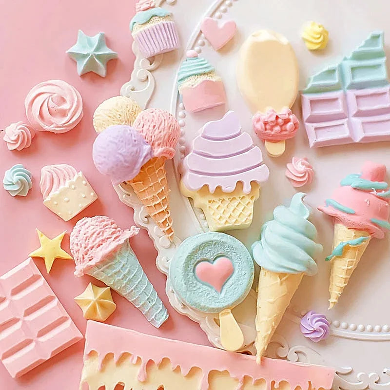 moule silicone gâteau crème glacée motif coeur étoile chocolat pastel cuisine pâtisserie enfantin